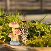 Flores decorativas de 3 peças Miniatura Fairy Garden Cogumelo Ornamento Dollashouse Plant Pot Pot Figure Diy Decor Decoração Home Style2