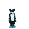 カラフルな長い毛皮のハスキーマスコットコスチュームカーニバルハロウェンギフトユニセックスアウトドア広告衣装スーツホリデーセレブレーション漫画キャラクターマスコットスーツ