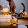 Wine Glasses 850Ml Whiskey Decanter Globe Set With 2 Etched Whisky For Liquor Bourbon Vodka Glass Decanters Drop Y1120 Delivery Home Otywv