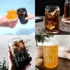 USA Local Warehouse 16oz Glass Water Bottles DIY Sublimation Blanks Cans Shaped Beer Cups with Tumblers Bamboo Lid and Straw for Iced Coffee Soda 0416