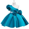 Abiti da ragazza EACHIN Nuovo arrivo Ragazze Elegante fiocco Tinta unita Abiti da principessa Una spalla Abbigliamento per bambini Baby Kids Wedding Party Dress Z0223