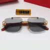 Neue Designer-Sonnenbrille für Männer und Frauen, luxuriöse Sonnenbrille mit vergoldetem quadratischem Rahmen, Outdoor-Straßenparty, Retro-Modebrille, polarisierte Brille, Panther-Sonnenbrille