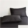 Bedding conjuntos de cores coreanas coreano colorido duvet e preto house de couette size de size de size ers 220x240 alta qualidade tingido de cama Drop dhqo11