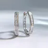 Lover Heart Moissanite Diamond Hoop kolczyki 100% Real 925 Srebrne Party Wedding Kolczyki dla kobiet Dangle biżuterii zaręczynowe