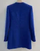 Kvinnans jackor 2023FW Autumn High Quality Women Blue 74% Wool Luxury Coat Female Double Breasted Jacket Ytterkläder DDXGZ2V 11.30