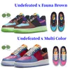 Löparskor Undefeated x Low Fauna Brun Rosa Prime Multi Color Topaz Guld Smoke Grey 5 On It män kvinnor tränare Utomhussportdesigner Sneakerssko