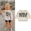 Ensembles de vêtements FOCUSNORM 16Y Lovely Infant Enfants Filles Garçons Sweat Lettre Motif Imprimé À Manches Longues Pull T Shirts Tops 230223