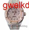 Hoogwaardige mode Iced Out Out Watchesmens Pols Luxury ronde Cut Lab Gr DDGU 9CC2