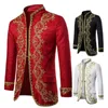 Men's Suits Blazers Red Mens Gold Embroidery Baroque Suit Jacket Luxury Wedding Stage Party Performance Male Masculino Costume 230222