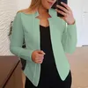 Women's Suits Women's Coats Long Sleeves Solid Color Slim Fit Women Blazer Office Work Notched Collar Open Stitch Cardigan Outerwear