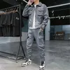 Men's Tracksuits Men Spring Autumn Casual Jaqueta de duas peças e calças masculino Sorto de streetwear de estilo coreano 230222