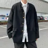 Męskie garnitury Blazers Autumn Chinese Style Casual Jacket Mała koreańska wersja mundurowy student młodzieżowy płaszcz mody 230222