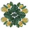 Fiori decorativi 70 pezzi foglie di palma artificiale piante tropicali decorazioni da tavolo imitazione di felci decorazioni per la casa foresta della giungla