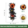 زهور الزخارف ديكور باب الهالوين دائرة غابة سوداء جبل
