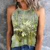 Women's Blouses Summer Tops voor dames sexy bemanning nek spaghetti riem shirts luipaard schouder katoen vest groot en lange topcompressie