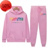 Herrspårar Trapstar Hoodie Tracksuit Rainbow Plush broderade ullbyxor 202321