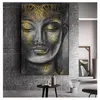 Art Pictures For Living Room Golden Buddha Statue HD Canvas Oil Painting Bedroom Fashion Posters 1 Pieces Modern Home Decor Wall Woo