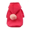Dog Apparel Winter Pet Clothe Dogs Pompom Hoodie Puppy Hooded Sweatshirt Warm Coat Sweater Cold Weather Costume For Small Medium Large