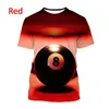 Homens camisetas 2023 3D Impresso T-shirt Casual Piscina Bolas Bilhar Homens Mulheres Camisa Engraçada Tees311b