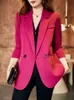 Abiti da donna Blazer Arrivo Autunno Inverno Donna Blazer da donna Rosa Caffè nero Cappotto da giacca casual a maniche lunghe da donna 230223