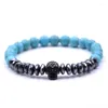 Strand Punk hommes Bracelet lave naturelle oeil de tigre hématite perles bracelets pour femme bijoux Pulseira Hombres