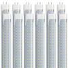 T8 LED Tube Light Bulbs 4FT 36W 4680Lm 6000K 5000K Cold Daylight White T10 T12 Fluorescent Replacement remove ballast D Shaped Bi Pin G13 Dual-end garage warehouse lamp