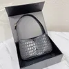 Moda bolsa de ombro nas axilas bolsa de crocodilo clássico design de logotipo de metal bolsa feminina