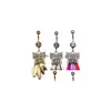 Navel Bell -knop Ringen D0675 uil Belly Ring Clear Color Drop levering sieraden Body Dhgarden Dhkee