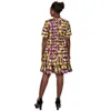 African Bazin Riche Dresses For Women Bazin Riche Female Ankara Clothing Short Sleeve Ladies Dress Robe Wax Africain WY9880