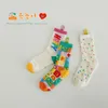 1424 Chil1en's Socks 2023 Leer- en zomer dunne regenboog gaas sokken wavelet stip amusement park girls socks