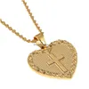 Pendant Necklaces Cross For Women Men Copper Goldcolor Prayer Heart Chain Jewelry Drop Delivery Pendants Dhfbe