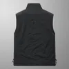 Gilets pour hommes hiver veste sans manches décontracté noir imperméable coupe-vent coupe-vent mode cargo pour 230223