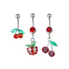 Navel Bell Button Rings D0171 0093 0510 Cherry Red Color Belly Ring Mix Styles Drop Leverans smycken Body Dhgarden Dhqlt