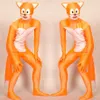 Оранжевый белый Lycra Spandex Fox Catsuit Costum