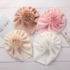 INS Fashion Baby Beanie Cap With Stereo Flower Design Hair accessories Solid Color thin style Hat