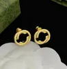 Classic Fashion Gold Silver Earrings vrouwen Men Charm Letter Studs Simple Style Personality Designer Eordrops with Box