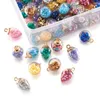 Pendant Necklaces 100pcs Crystal Glass Ball Drop Pendants Colorful Round Charms With Star Sequins For Earring Necklace Jewelry Craft Making