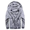 Men's Hoodies Sweateshirts Men Winter Warm Thick Plus Velvet Jacket Parkas Casual Solid Streetwear Mens Cardigan Coat