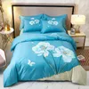 Bedding Sets Vibrant Blossom Flowers Duvet Cover Chinoiserie Chic Blooming Cotton 4Pcs Soft Set Bed Sheet Pillowcases