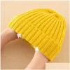 Hair Accessories Winter Autumn Baby Hat Solid Color Soft Warm Knitting Hats For 03 Years Boy Girl Children Beanies Bonnet Toddler Ca Dhewj