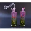 Free shipping Glass pipes Glass bubbler Glass glass oil rig Glass bongs J47-10mm Red and green