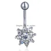 Navel Bell Button Rings D0340 Octagonal Belly Stud 14Ga 16Mm Length Drop Delivery Jewelry Body Dhgarden Dhn2F