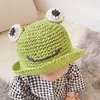 Bérets beaux enfants grenouille seau chapeau paille dessin animé enfants été automne chapeaux casquettes de soleil protection bébé