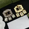 Modische Charm-Buchstaben-Ohrringe für Damen, luxuriöse Designer-Ohrringe, mehrfarbiger Buchstaben-Schmuck für Damen, 18 Karat Diamant, Hochzeitsgeschenk, hochwertige Accessoires