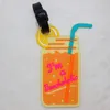 Étiquette de bagage en Silicone PVC de voyage, faveur de fête, crème glacée, pastèque, ananas, étiquette de fruit de dessin animé
