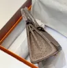 25 cm marca tote ostirch skin borsetta borse borse di lusso borse di design completamente fatti a mano cuciture craie etoupe colori prezzo all'ingrosso