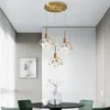 Deckenleuchten Nordic Restaurant Lampe Einzigen Kopf Runde Schlafzimmer Nachttisch Kreative Bar Insel Anhänger Led Moderne Luxus Kristall KronleuchterCeil