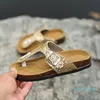 Slippers Cork Women Slides Flat Shoes Bling Seerfint