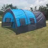 Tält och skyddsrum 58 Persons Big Double Layer Tunnel Tent Outdoor Camping Family Party Fishing Tell Tent House J230223