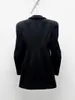 Kvinnors kostymer 2023SS Spring Luxury Women High Quality Black 20% Wool Vintage Blazer Jacket Female Chic Coat RMSX 11.26